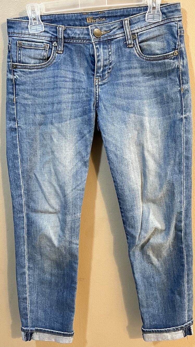 KUT From The Kloth Women's Size‎ 2 Capri Jeans W30 L24 Light Wash Stretch Denim